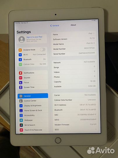 iPad air 2 16gb