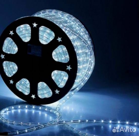 Освещение фасада. Монтаж. Гирлянда дюралайт