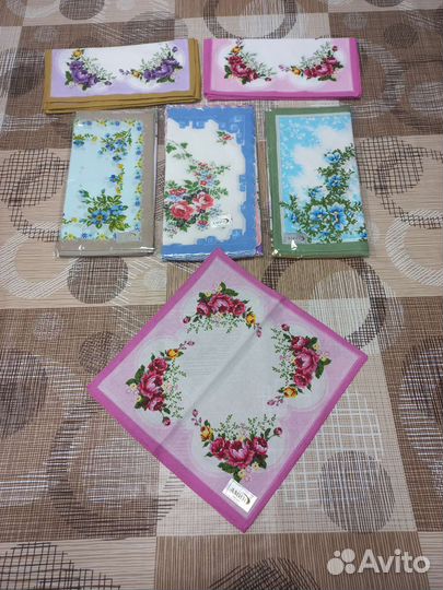 Носовые платки женские, набор из 10 штук, хлопок