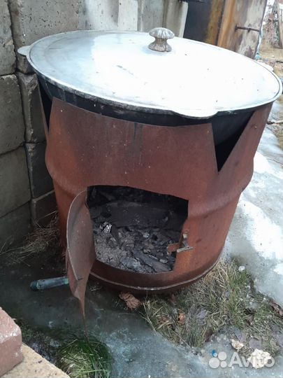 Казан с печкой 120л СССР