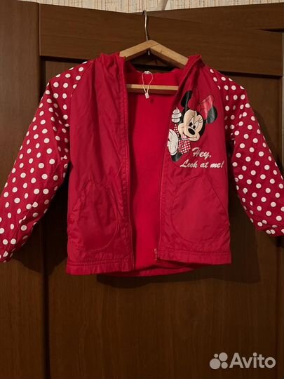 Ветровка минни маус микки на флисе 110