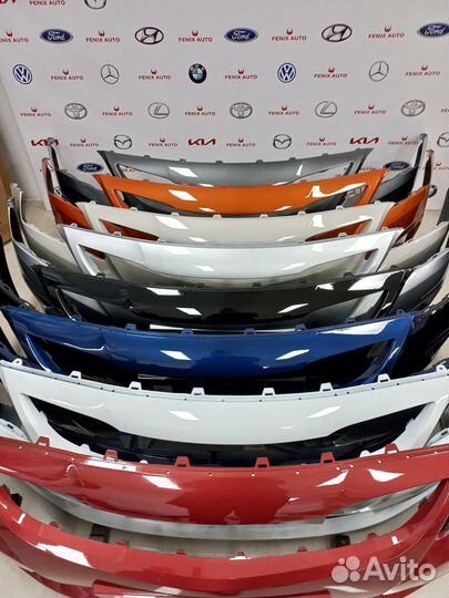 Бампер передний крашеный Hyundai Solaris Синий