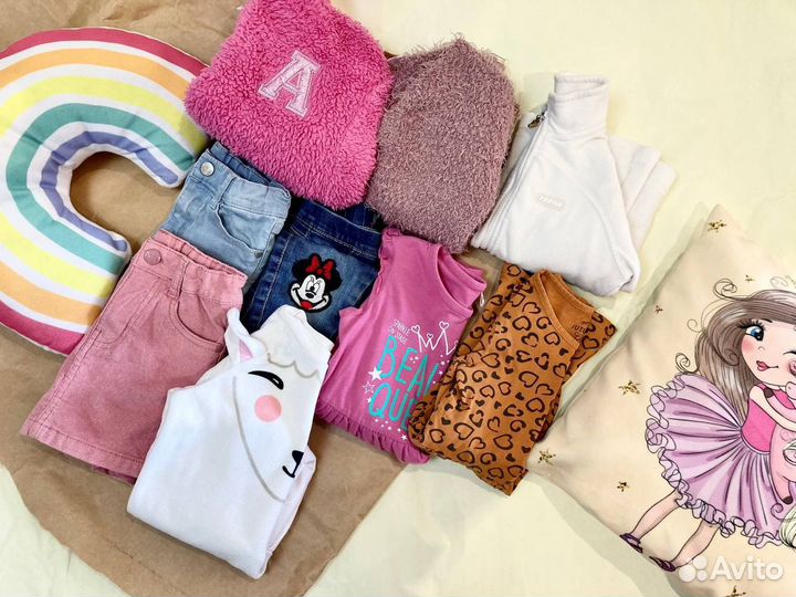 Вещи пакетом 110 на девочку mango, reima