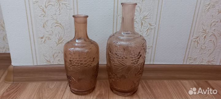 Два Старых Графина СССР, рябина, цветное стекло