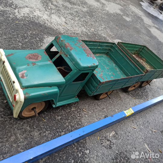 Машинка грузовик СССР лтз газ 53 с прицепом