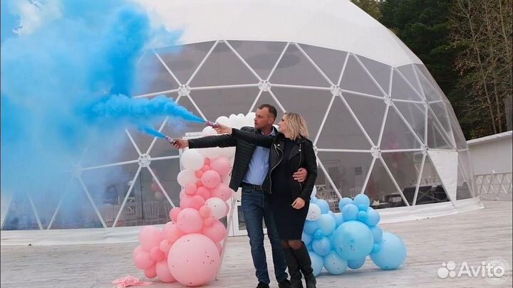 Цветной дым на на гендер-пати