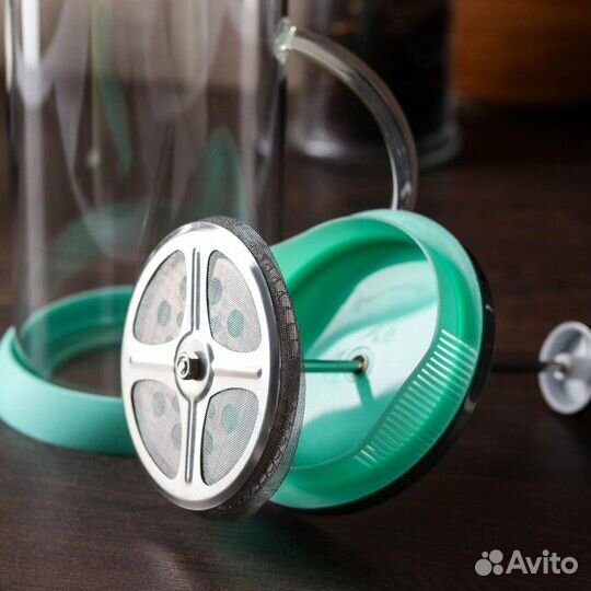 Френч-пресс стеклянный «Келли», 800 мл, цвет зелён