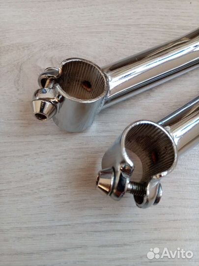 Велорога на руль сталь хром