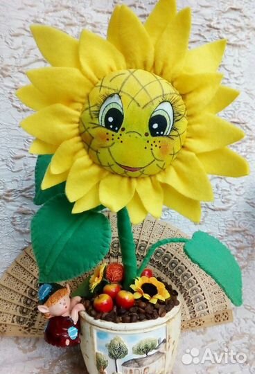 Забавный Подсолнушек.Интерьерное украшение