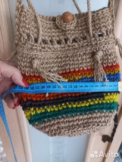 Вязаная сумка из джута. Pinterest