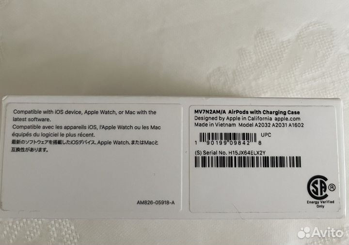 Наушники apple airpods 2