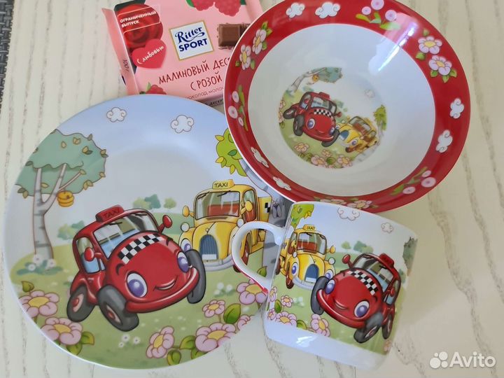 Детский набор посуды, Автомобили