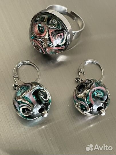 Муранское стекло серьги