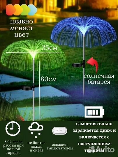 Фонарь уличный садовый на солнечных батареях