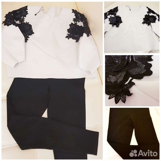 Свитшот оверсайз, леггинсы, стильный комплект