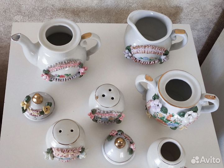 Сервиз винтаж,СССР,фарфор,лепнина