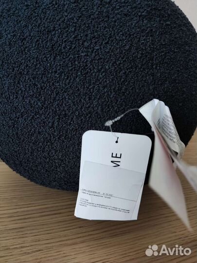 Подушка декоративная букле Чёрный шар, мяч, 40 см