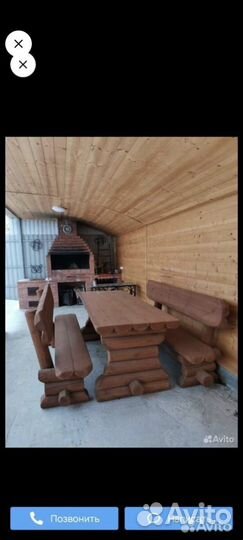 Стол со скамейками