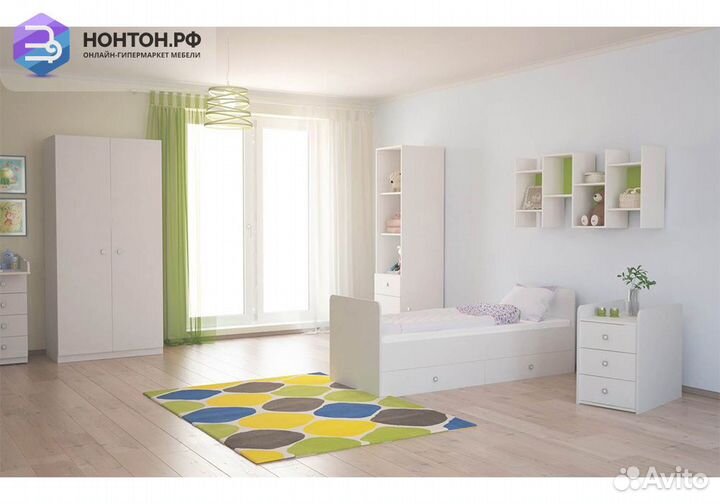 Кроватка детская Simple 1100 с комодом белый