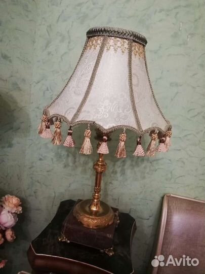 Лампа настольная бронзовая старинная