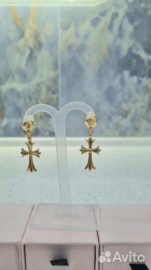 Серьги в стиле Chrome Hearts медицинский сплав