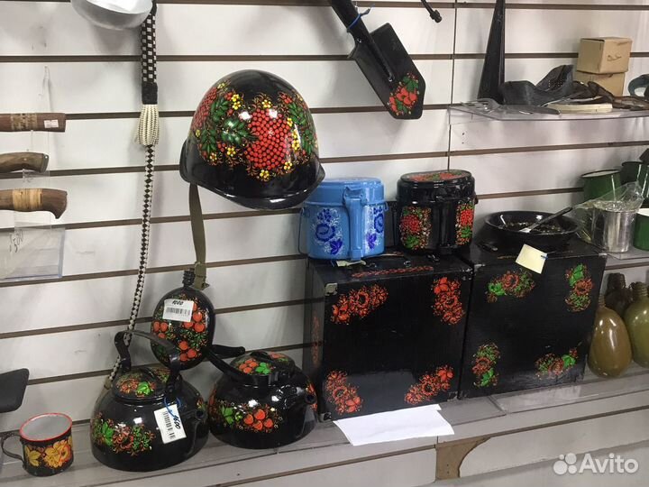 Фляга армейская в хохломе