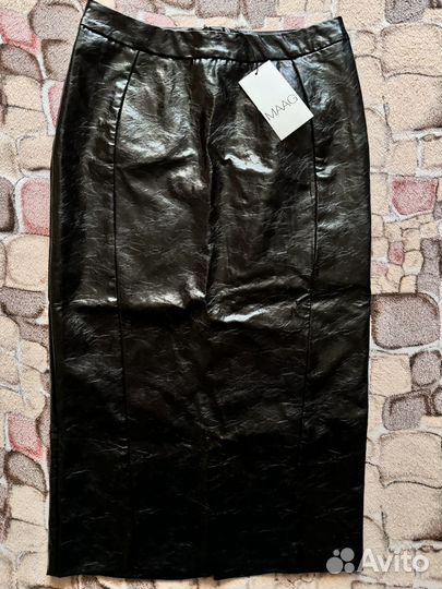 Кожаная юбка длинная