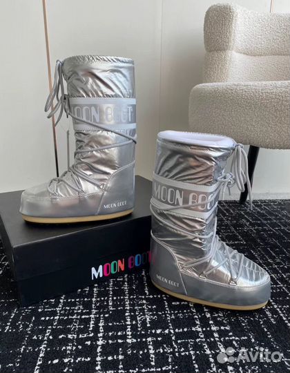 Луноходы Moon Boot Icon High/Low Silver