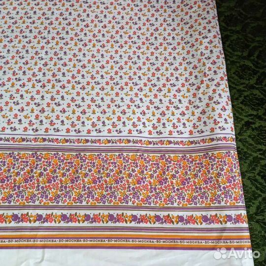 Ткань советского времени с принтом москва 80