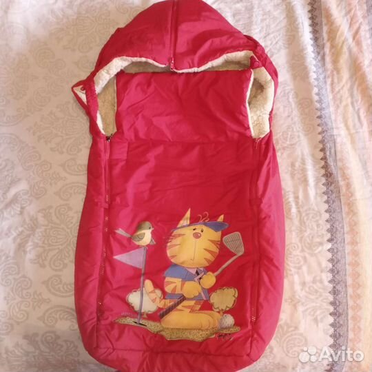 Зимний конверт в коляску на овчине