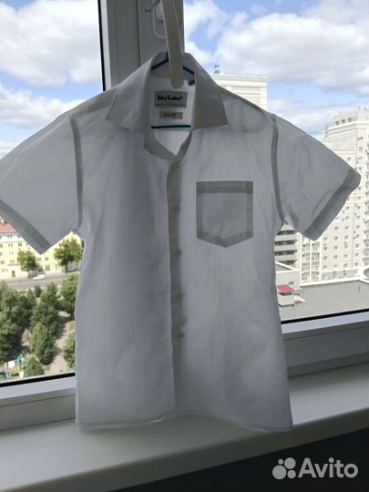Белая рубашка, рост 134-140