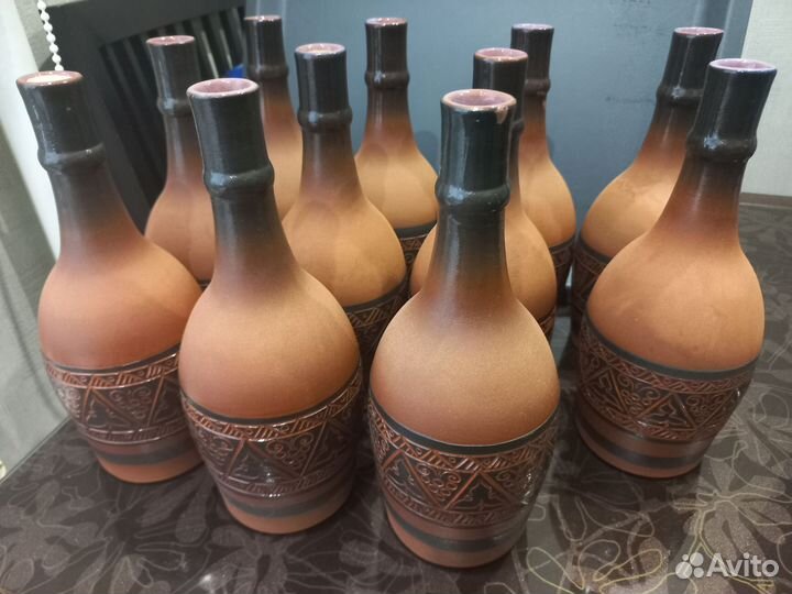 Бутылка керамическая б/у