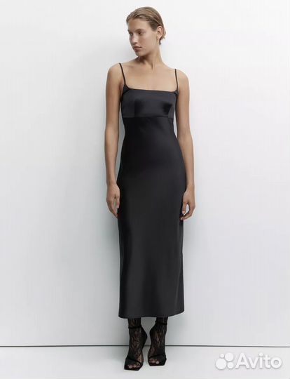 Платье комбинация атласное