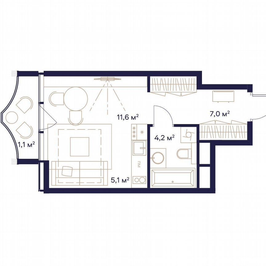 1-к. квартира, 29 м², 8/24 эт.