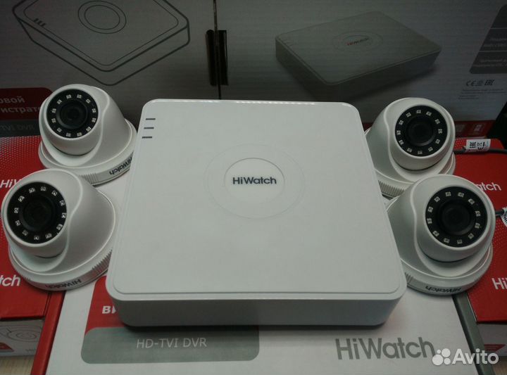 Комплект видеонаблюдения Hiwatch 4 камеры в офис