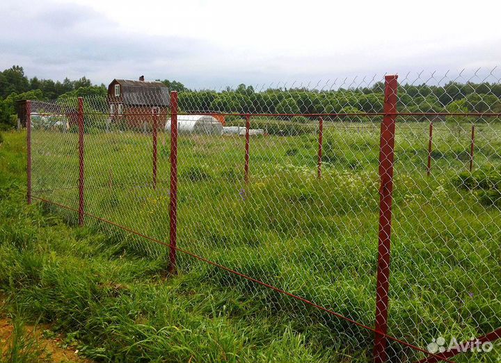 Забор из сетки рабицы