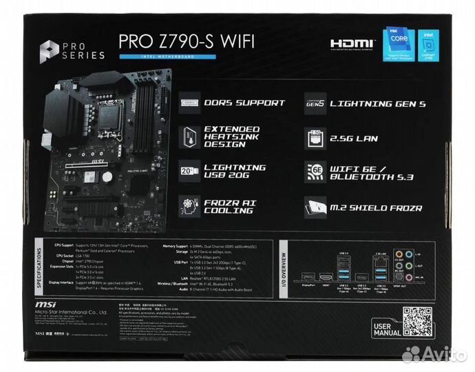 Материнская плата MSI PRO Z790-S wifi, LGA 1700