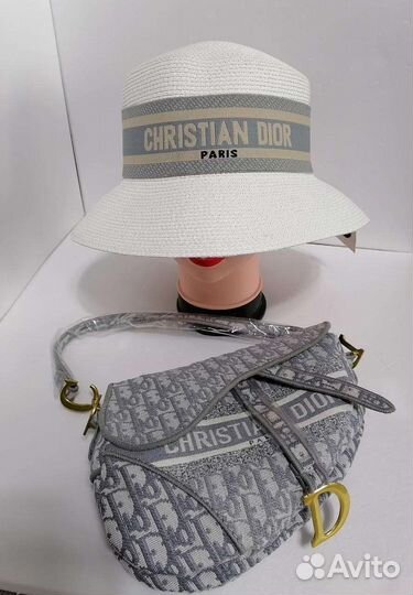 Белая плетёная шляпка женская Dior новая