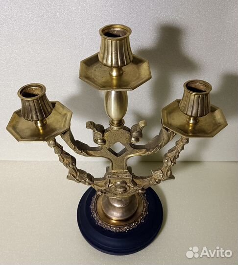 Антикварный подсвечник на 3 свечи бронза