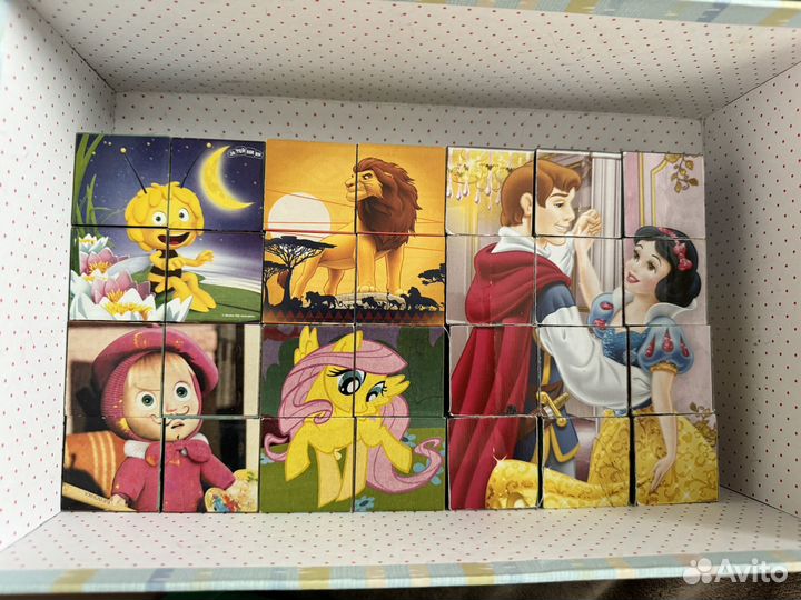 Кубики пазлы - 5 шт (четырехсторонние)