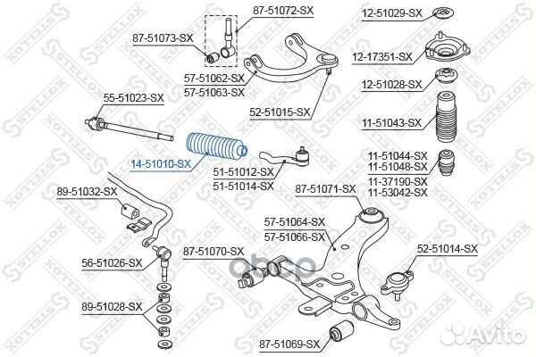 14-51010-SX пыльник рейки рулевой Hyundai Sona