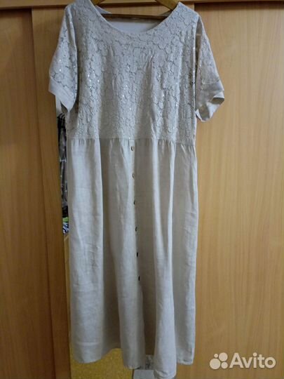 Платье женское летнее 58-60 ткань лён