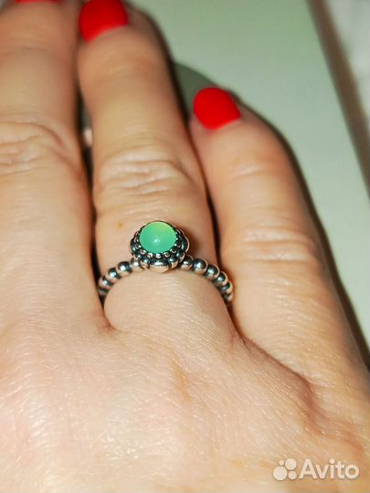 Pandora кольцо талисман хризопраз оригинал