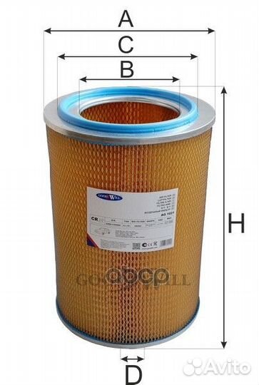 Фильтр воздушный GoodWill AG 1021 Корея, Респуб