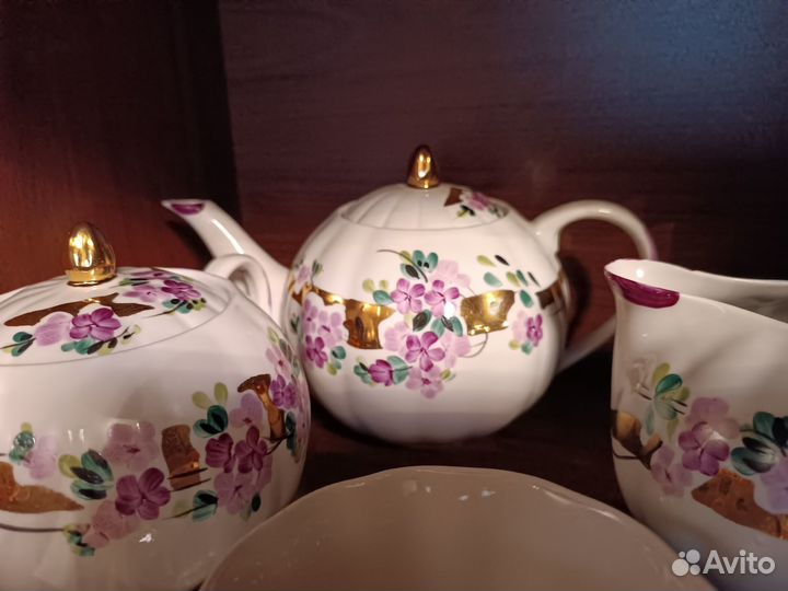 Чайный сервиз на 5 персон, тонкий фарфор,Дулево