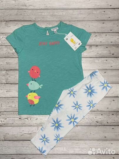 Футболка, лосины, купальник 98-104
