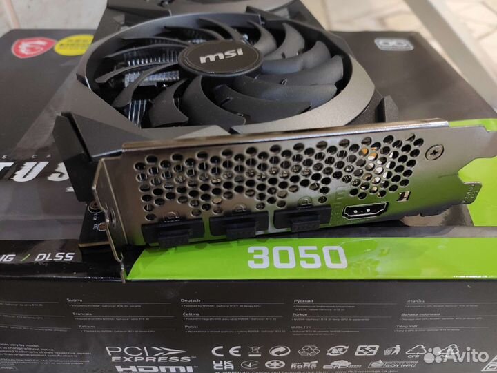 Видеокарта rtx 3050 msi ventus (не использ.)