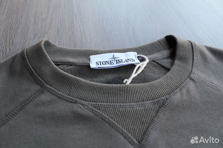 Оверсайз Свитшот Stone Island с патчем Какао S-XXL