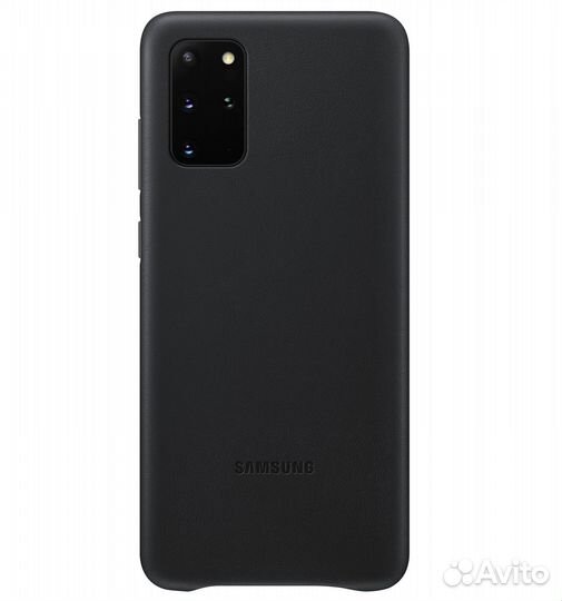 Кожаный Leather Cover для Samsung S20+ (Чёрный)
