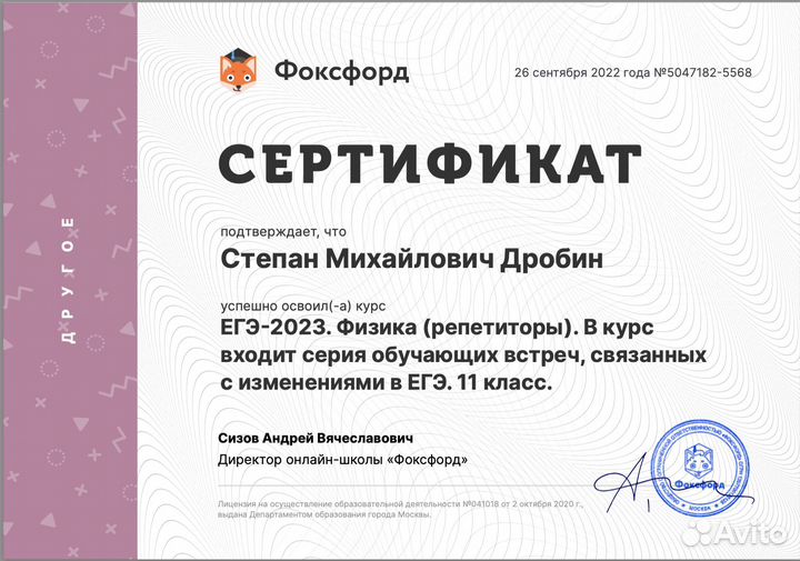 Репетитор по физике. Занятия онлайн